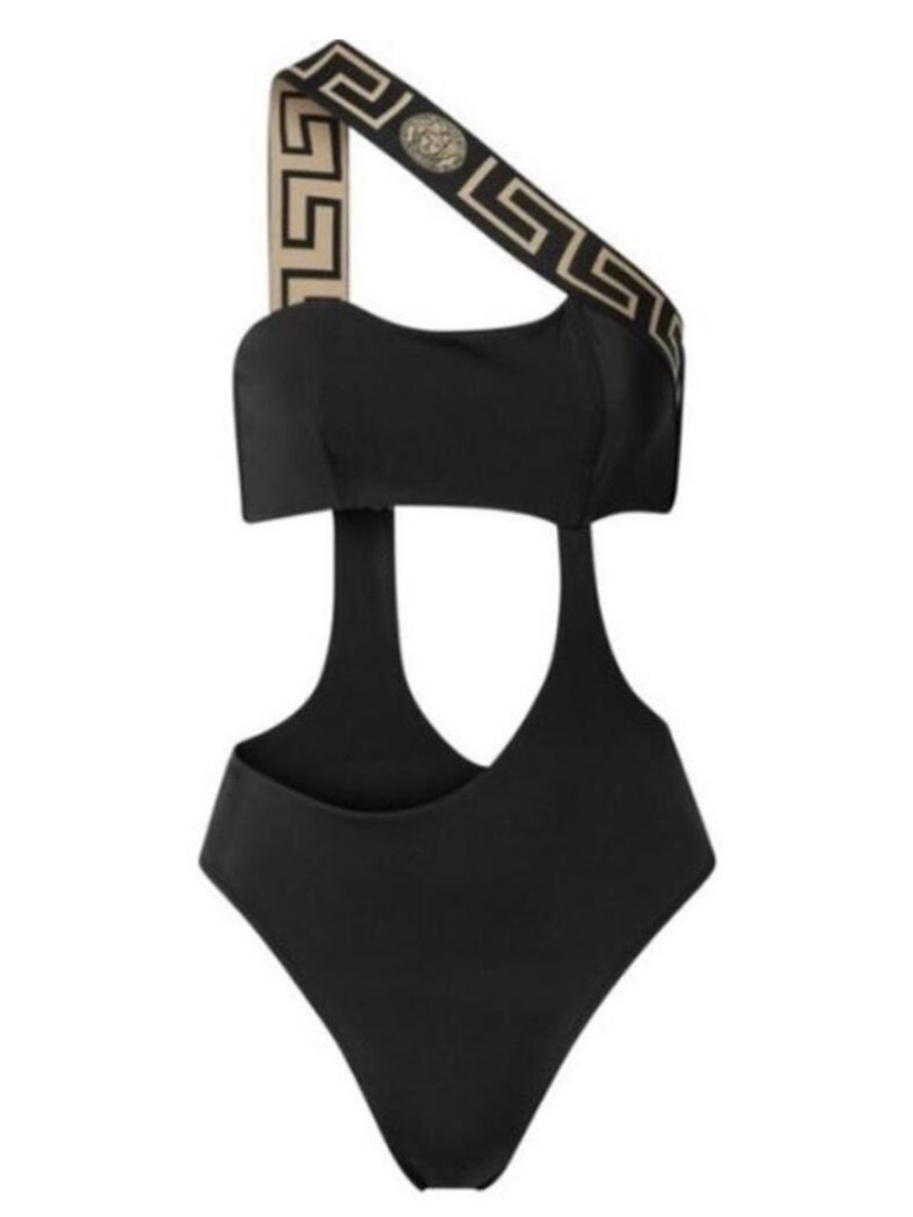 VERSACE Medusa logo one shoulder cutout swimsuit